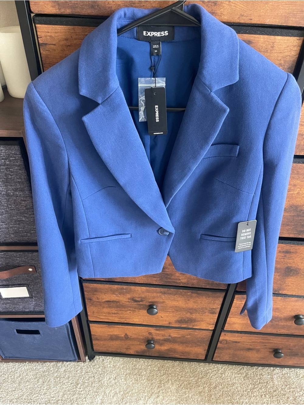 Express Women's Royal Blue Cropped Blazer